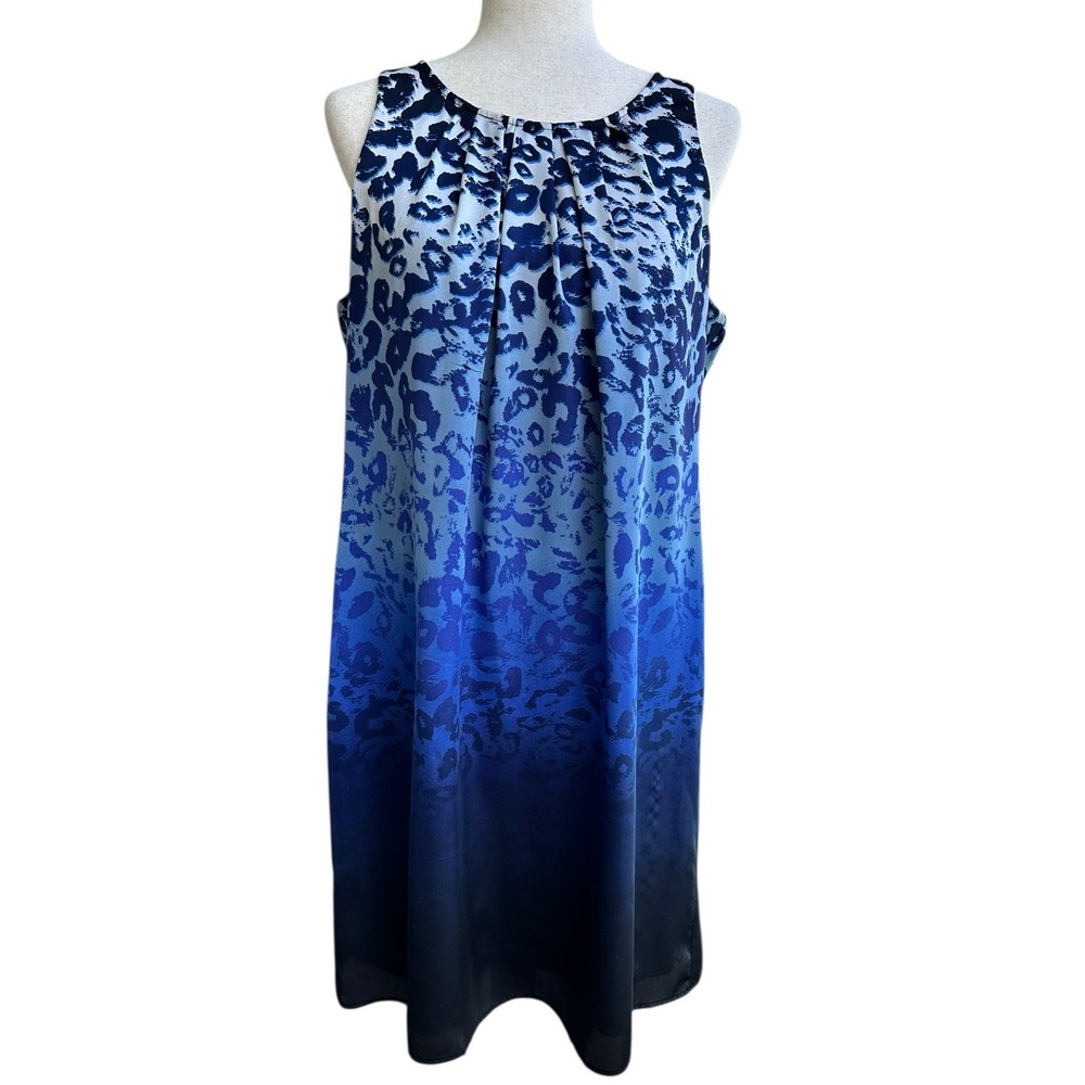 Dana Buchman Ombre Leopard Print Dress Sleeveless Dress Women's Size Large